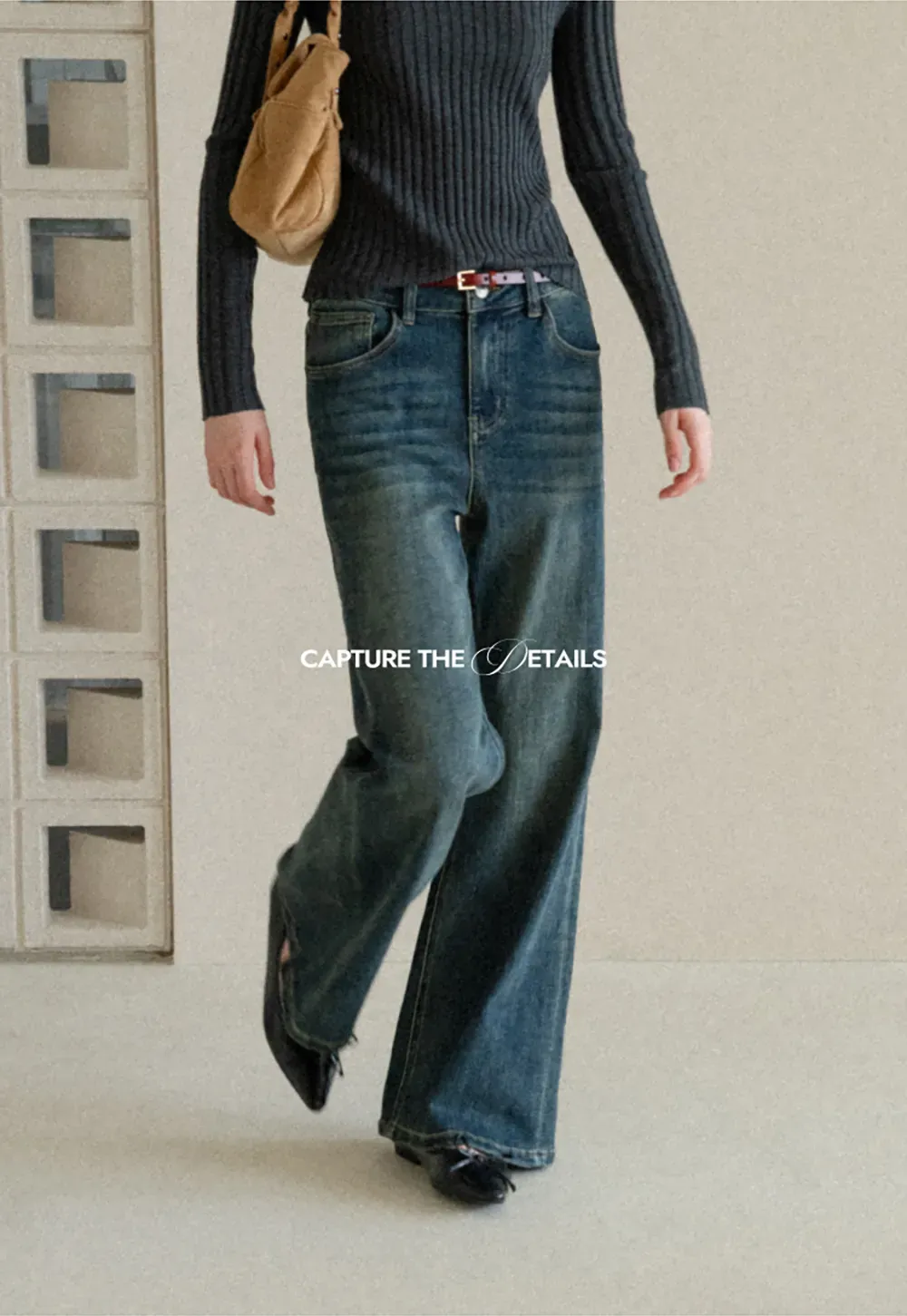 Wide Leg Straight Cut Denim Jeans