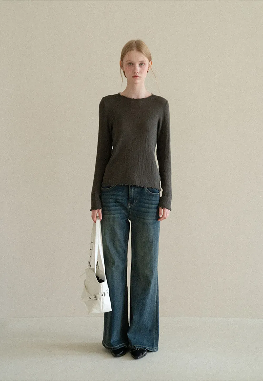 Wide Leg Straight Cut Denim Jeans