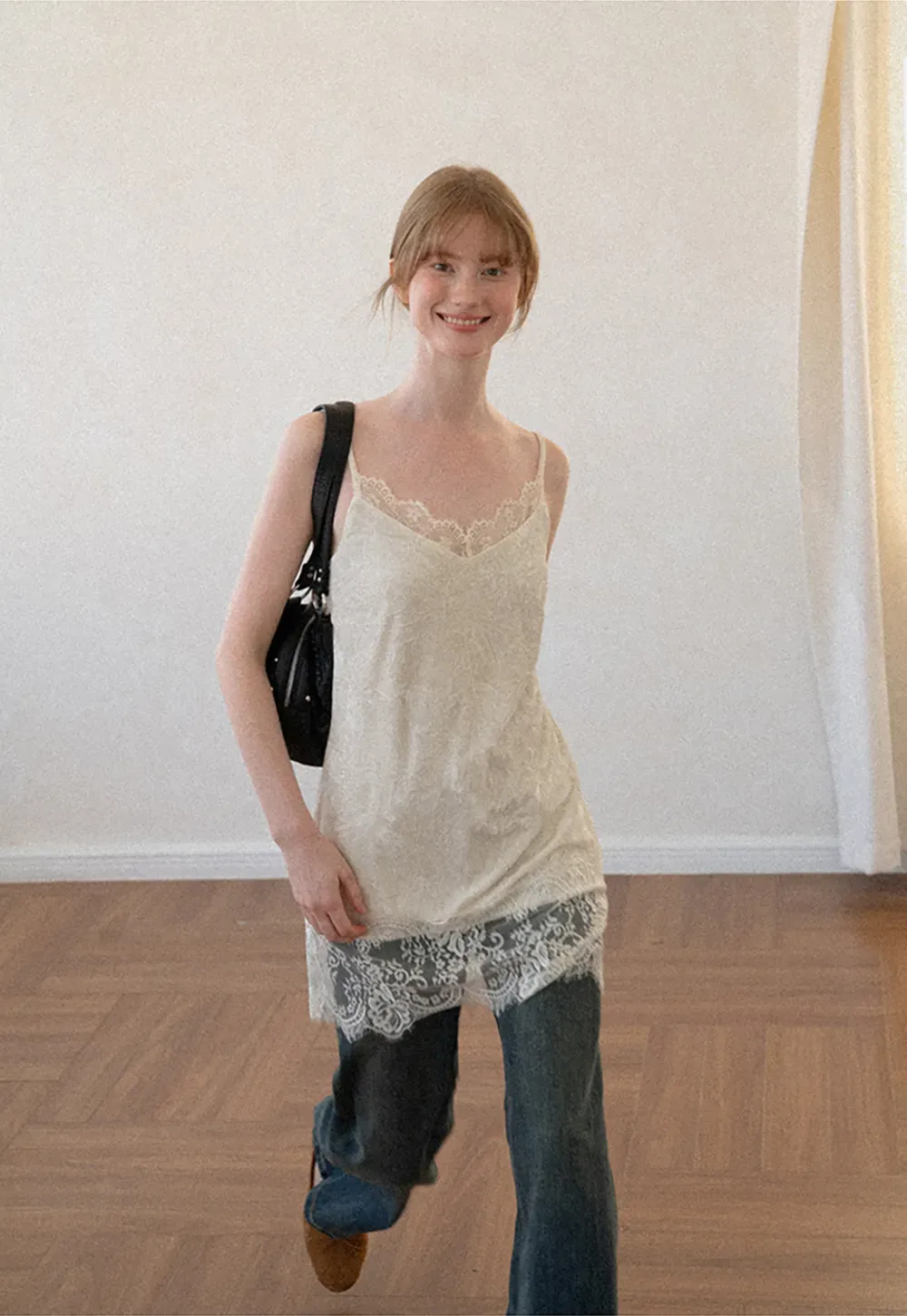 Wide Leg Straight Cut Denim Jeans