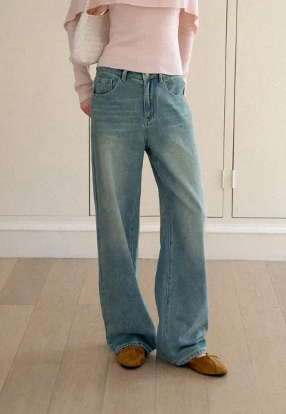 Wide Leg High Waist Denim Jeans