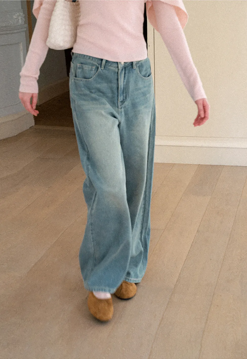 Wide Leg High Waist Denim Jeans