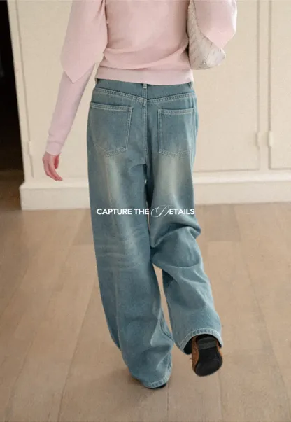 Wide Leg High Waist Denim Jeans