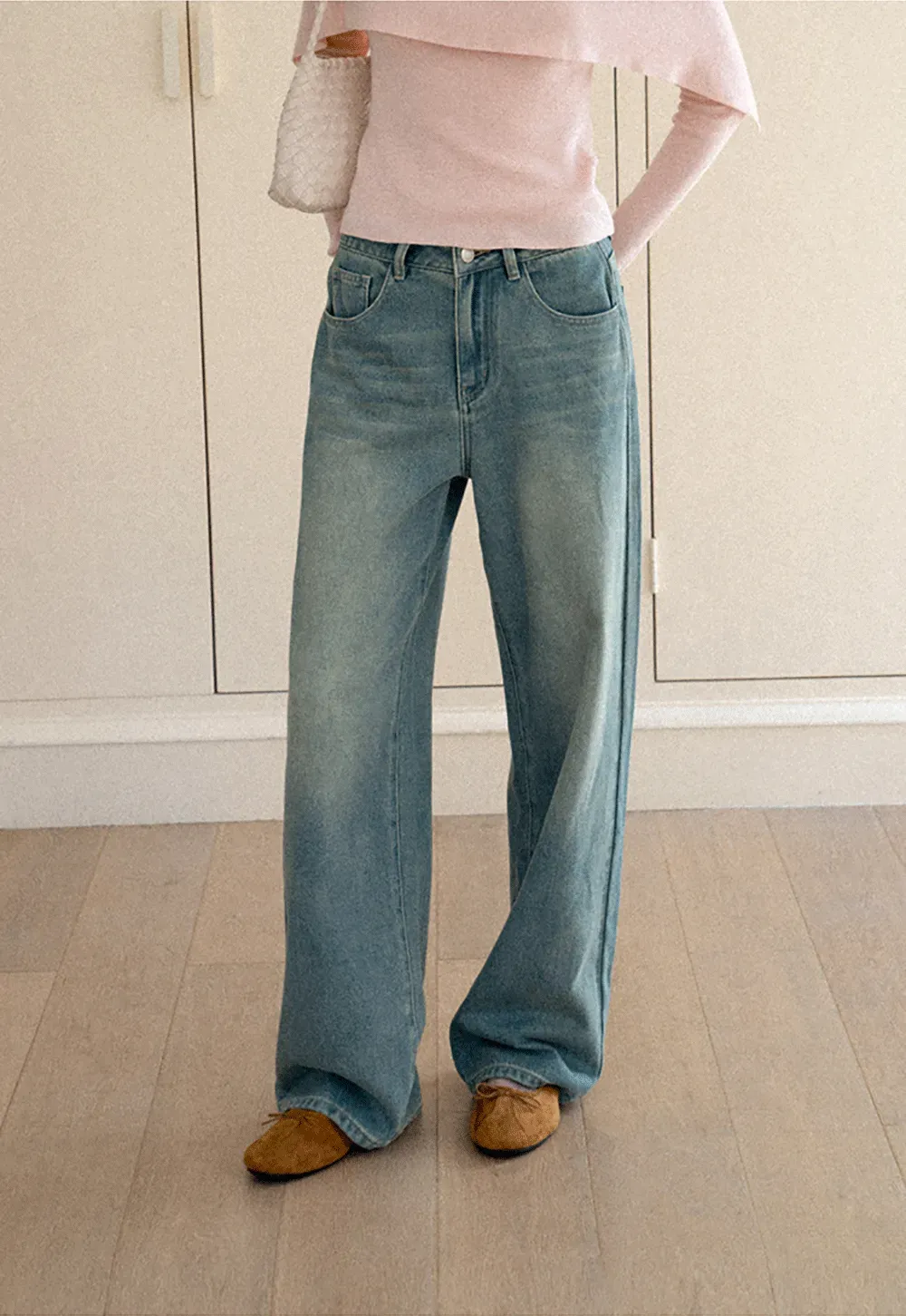 Wide Leg High Waist Denim Jeans