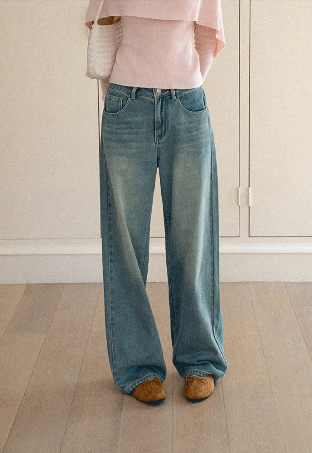 Wide Leg High Waist Denim Jeans