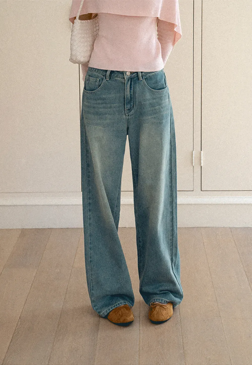 Wide Leg High Waist Denim Jeans