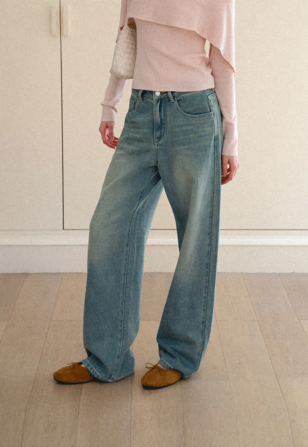 Wide Leg High Waist Denim Jeans