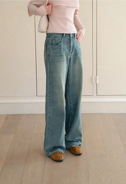 Wide Leg High Waist Denim Jeans