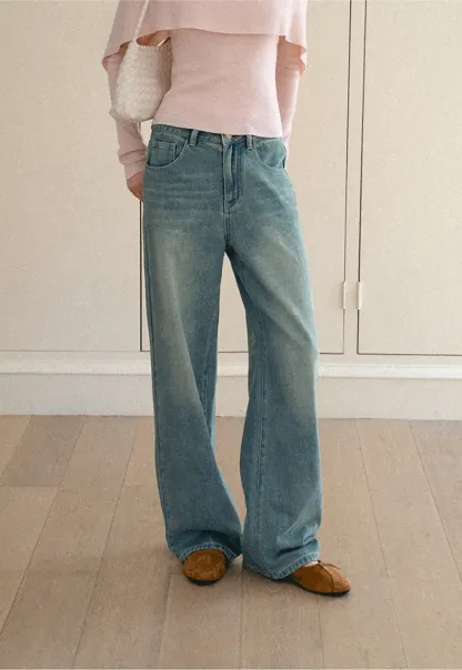 Wide Leg High Waist Denim Jeans