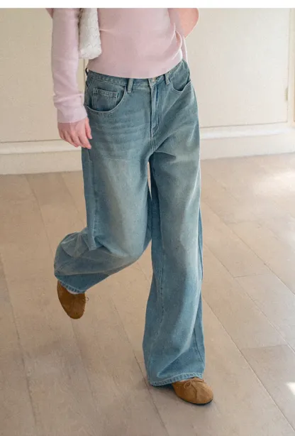 Wide Leg High Waist Denim Jeans