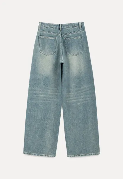 Wide Leg High Waist Denim Jeans