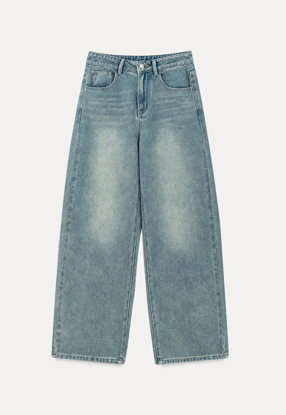Wide Leg High Waist Denim Jeans