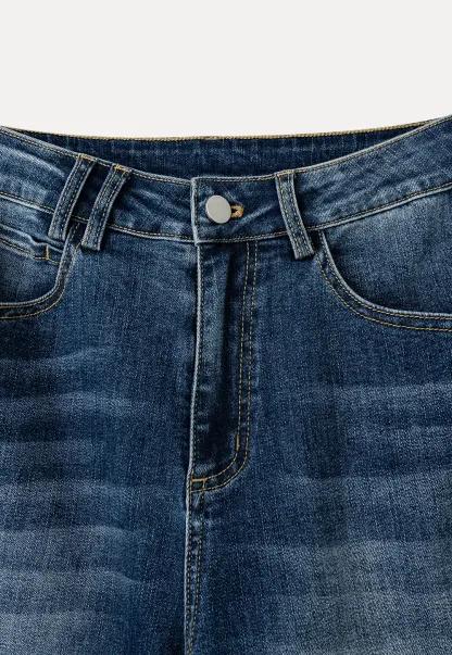 Flared Cut High Waist Denim Jeans