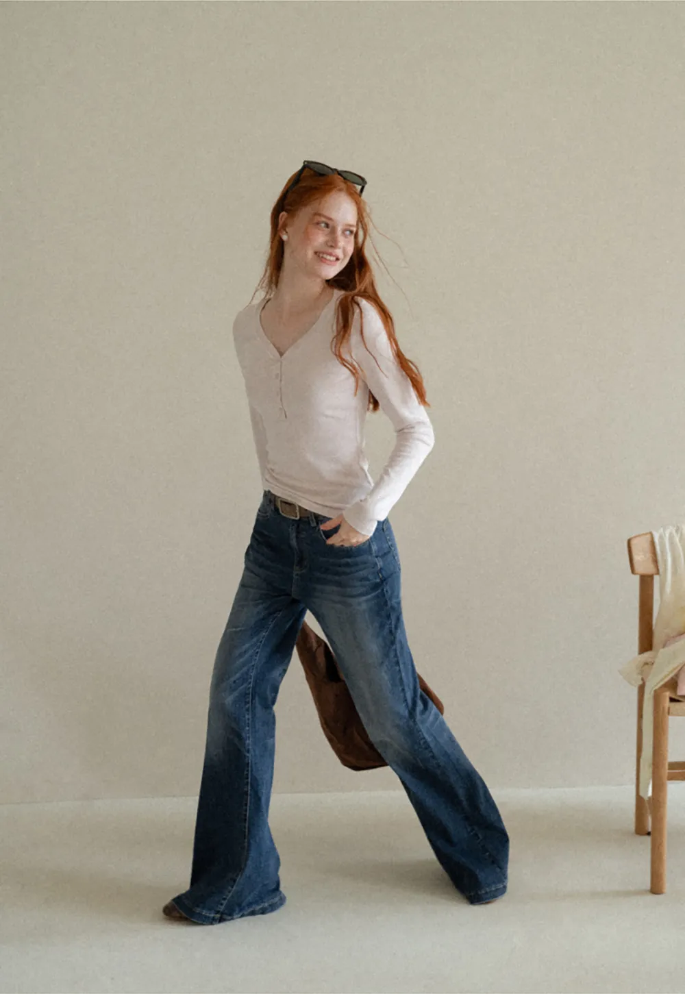 Flared Cut High Waist Denim Jeans