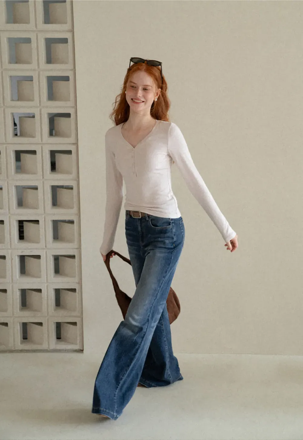 Flared Cut High Waist Denim Jeans