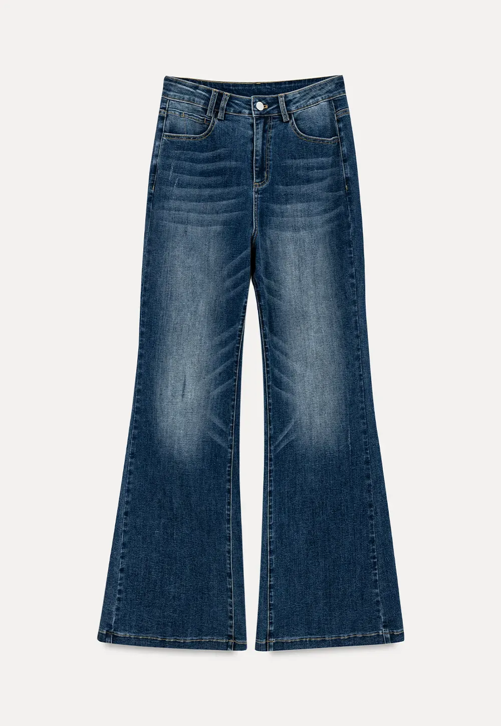 Flared Cut High Waist Denim Jeans