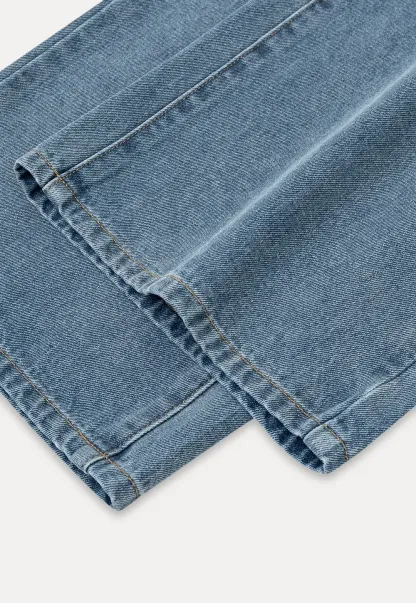 High Waist Wide Leg Drawstring Jeans