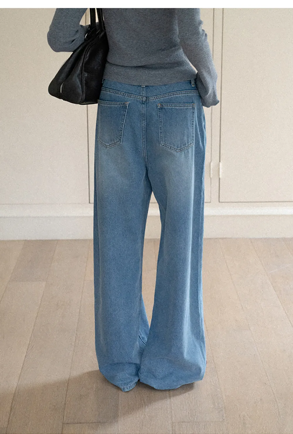 High Waist Wide Leg Drawstring Jeans