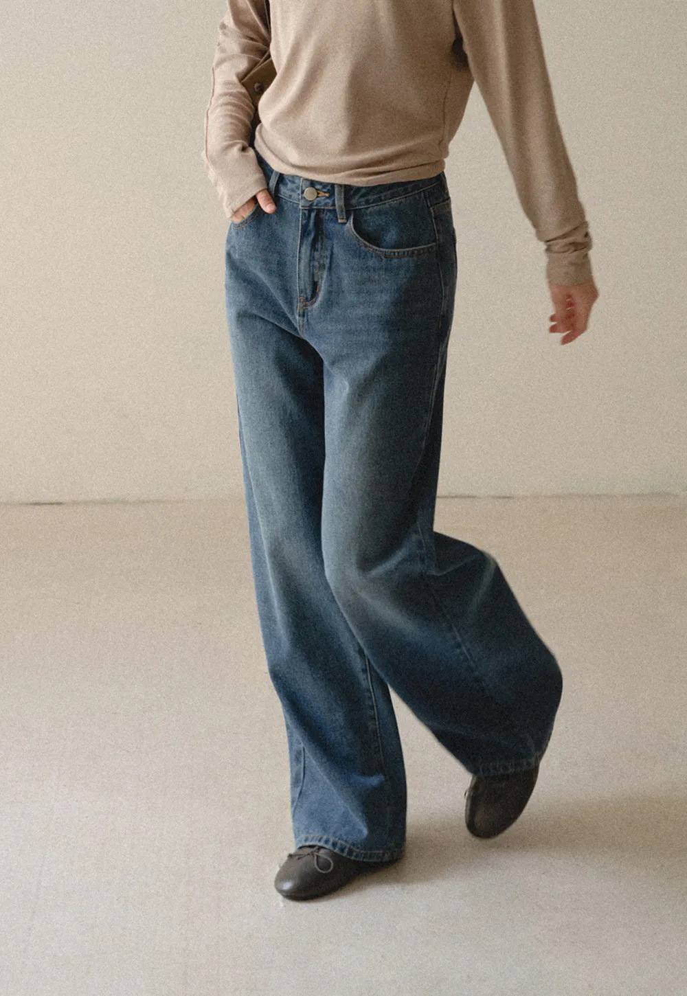 Wide Leg High Waist Denim Jeans