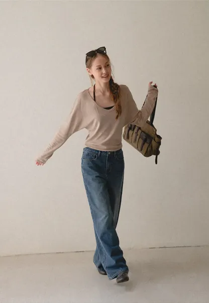 Wide Leg High Waist Denim Jeans