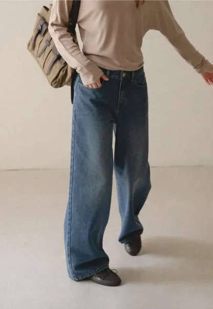Wide Leg High Waist Denim Jeans