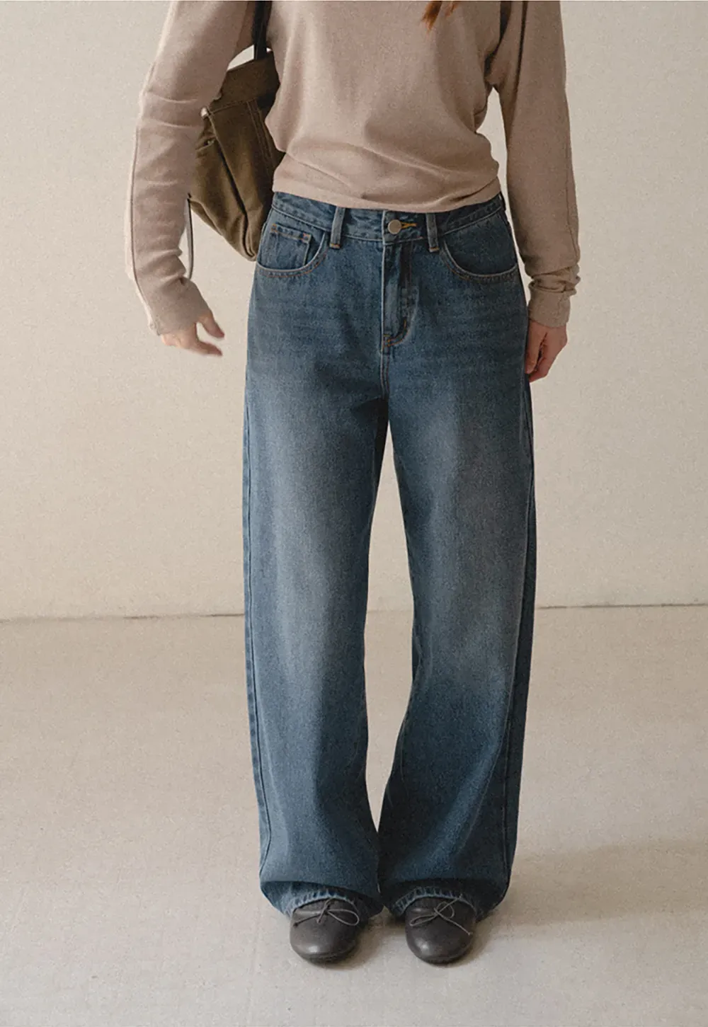 Wide Leg High Waist Denim Jeans