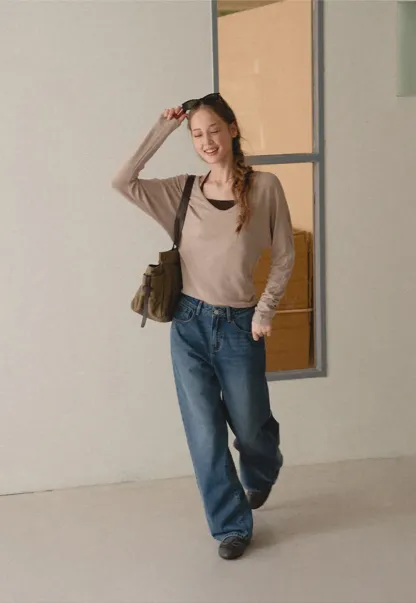 Wide Leg High Waist Denim Jeans