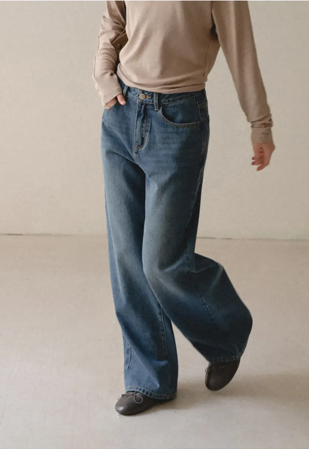 Wide Leg High Waist Denim Jeans
