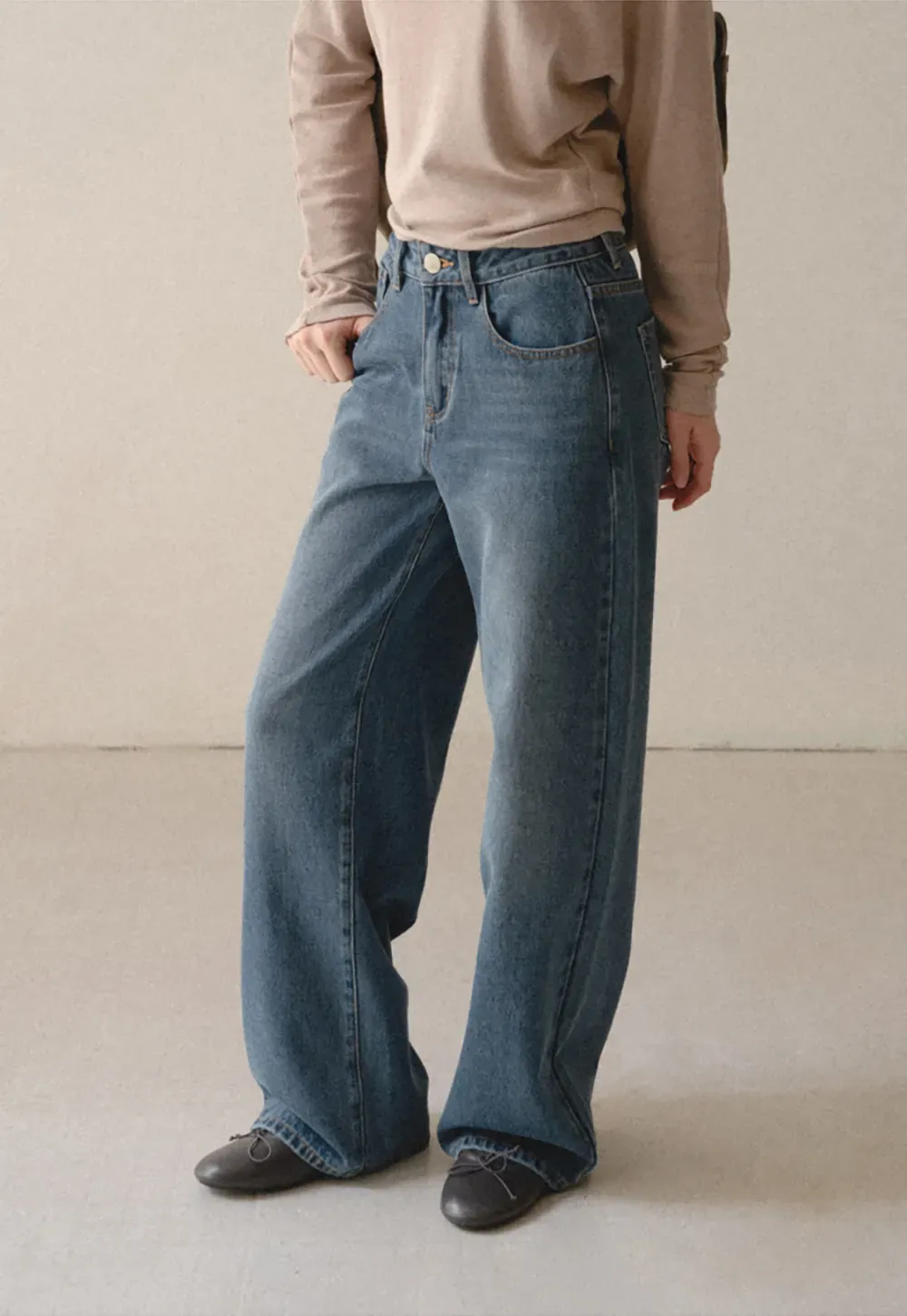 Wide Leg High Waist Denim Jeans