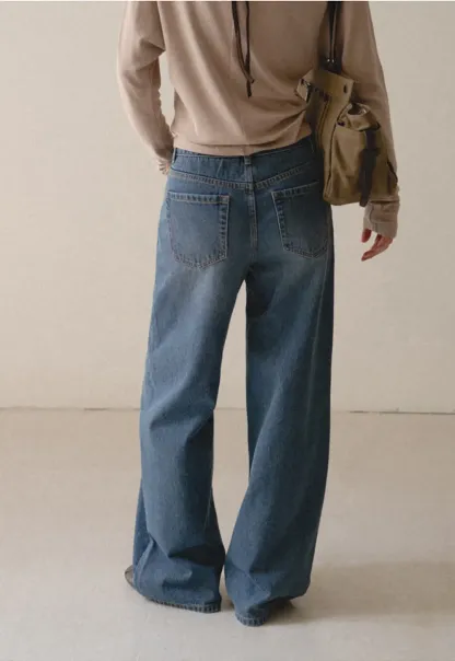 Wide Leg High Waist Denim Jeans