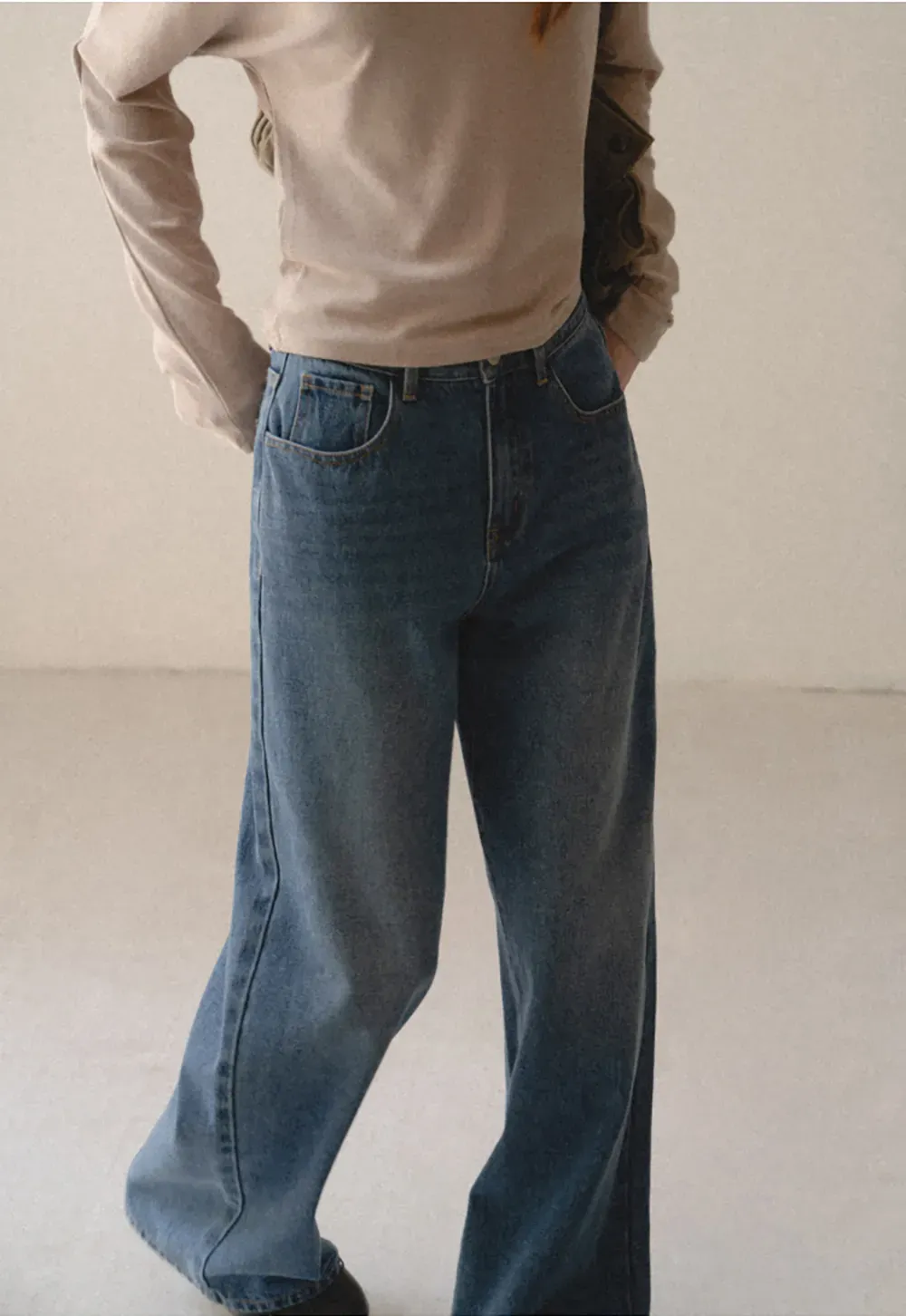 Wide Leg High Waist Denim Jeans