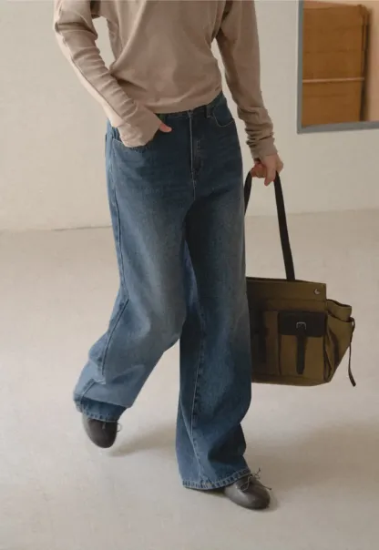 Wide Leg High Waist Denim Jeans