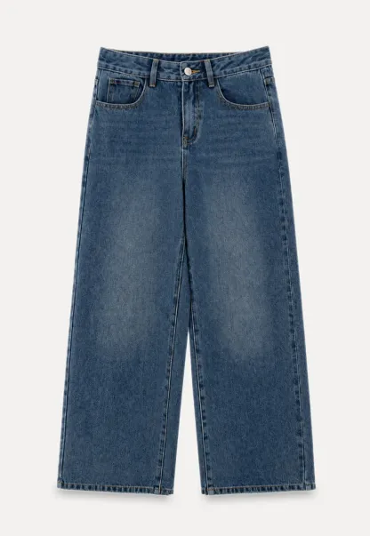 Wide Leg High Waist Denim Jeans