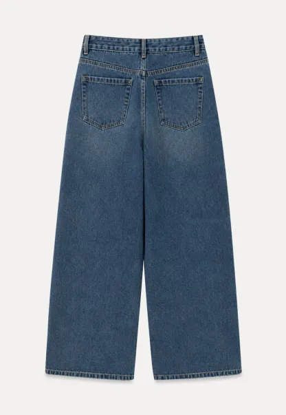 Wide Leg High Waist Denim Jeans