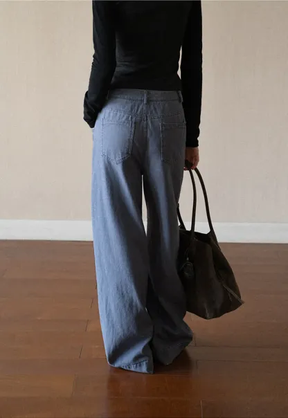 Wide Leg High Waist Denim Jeans