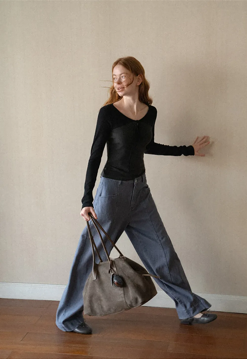 Wide Leg High Waist Denim Jeans