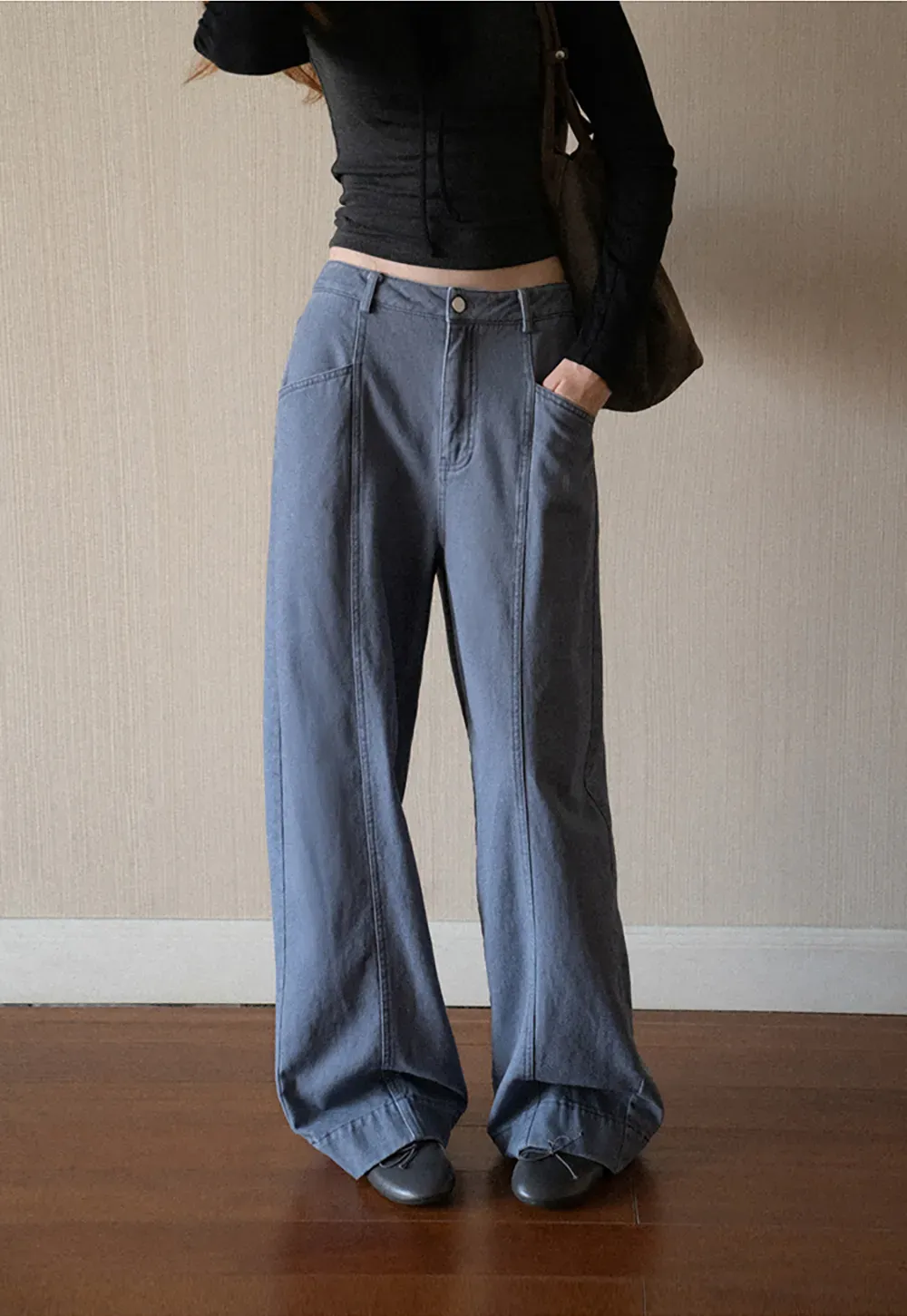 Wide Leg High Waist Denim Jeans