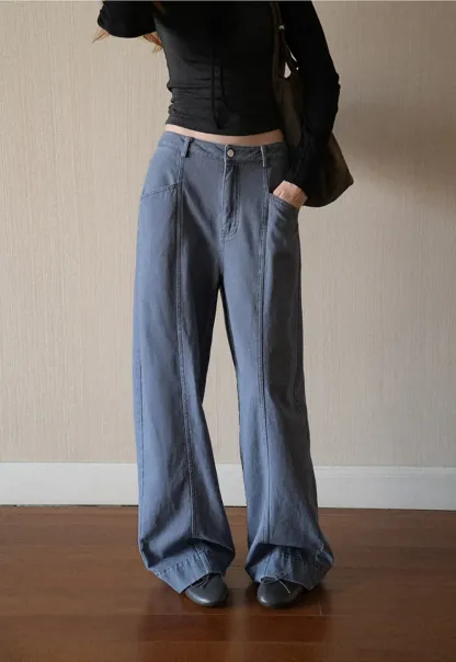 Wide Leg High Waist Denim Jeans
