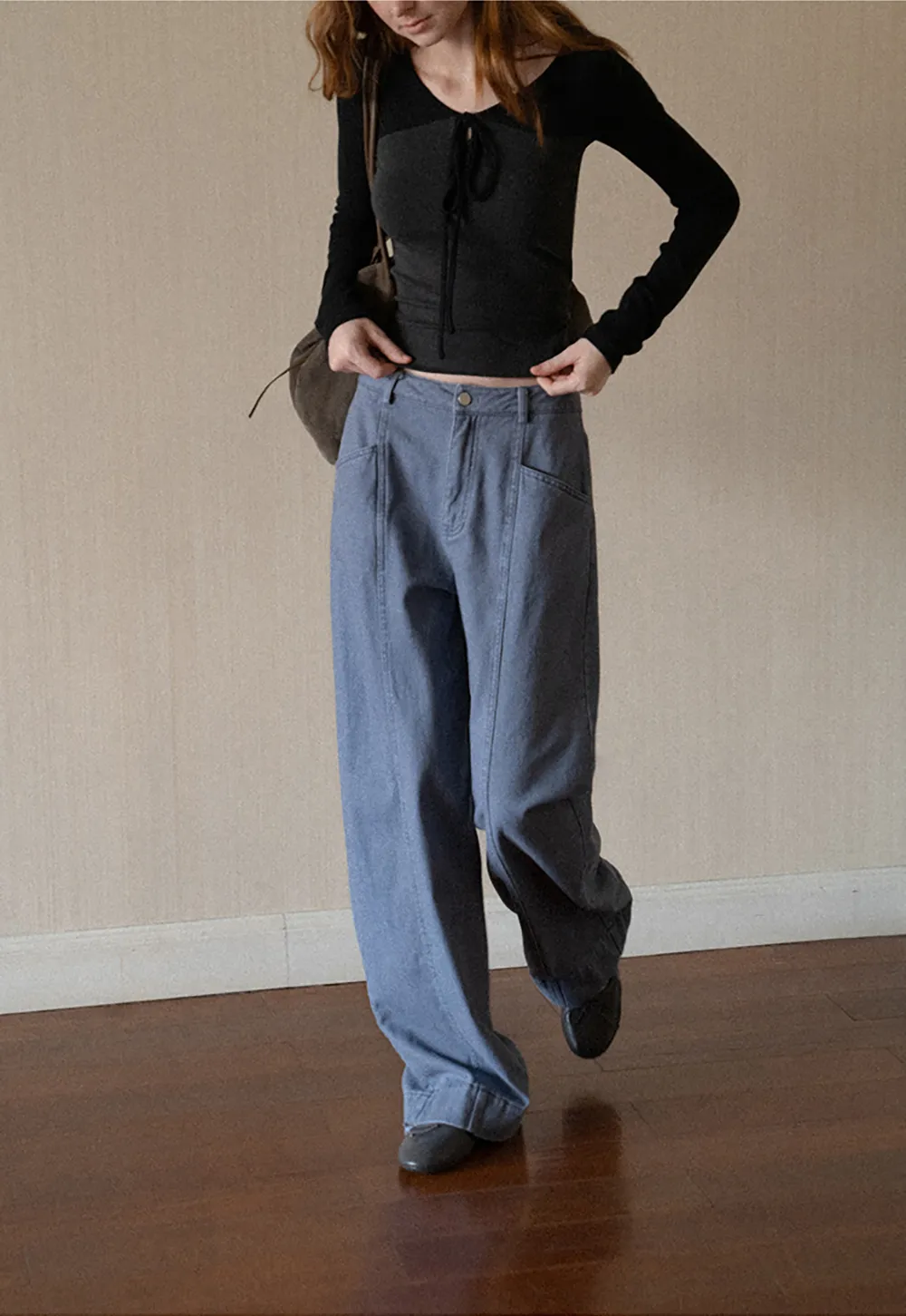 Wide Leg High Waist Denim Jeans