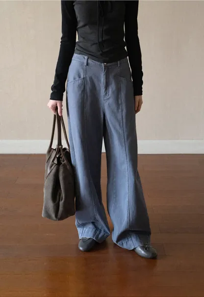 Wide Leg High Waist Denim Jeans