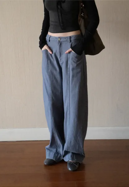 Wide Leg High Waist Denim Jeans