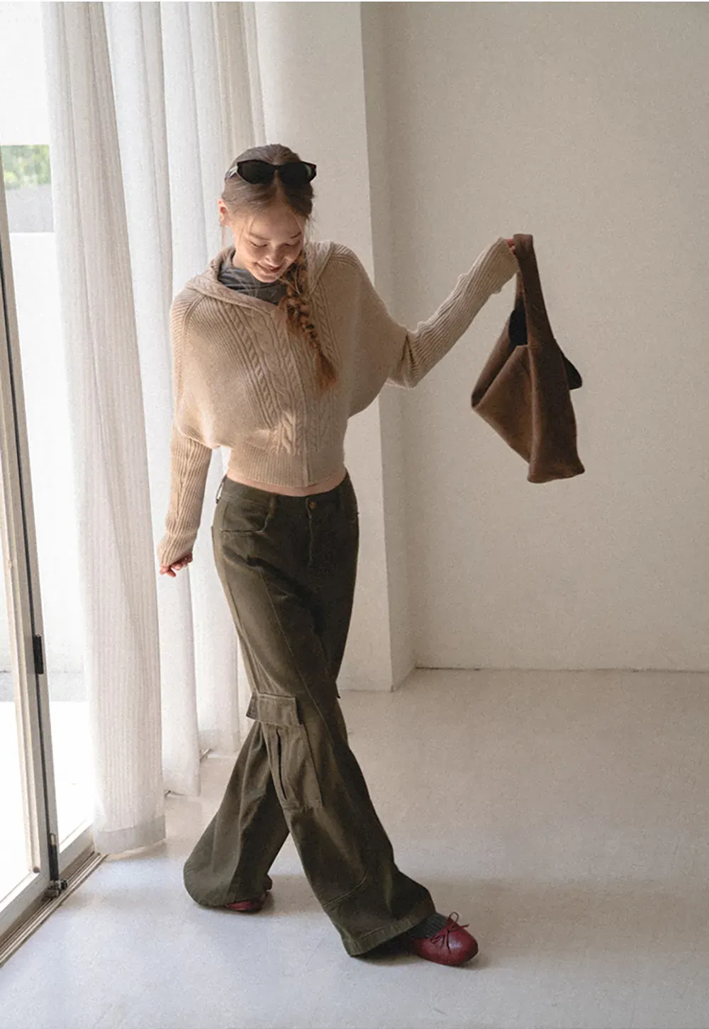 Cargo Pocket Wide Leg Denim Pant