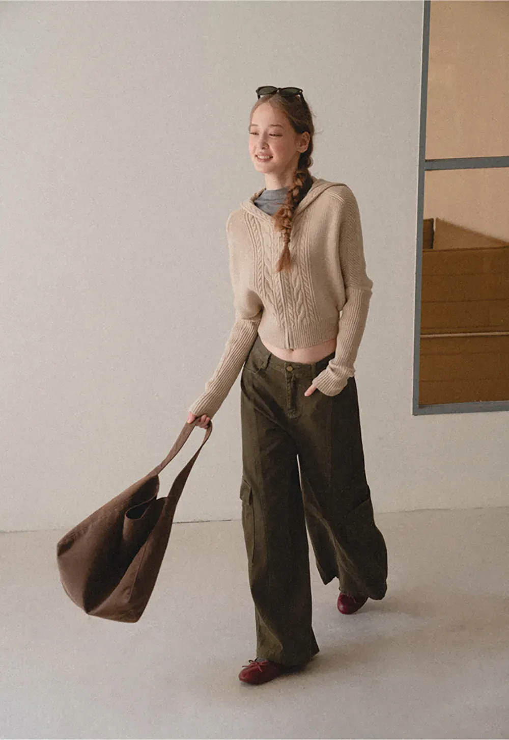 Cargo Pocket Wide Leg Denim Pant