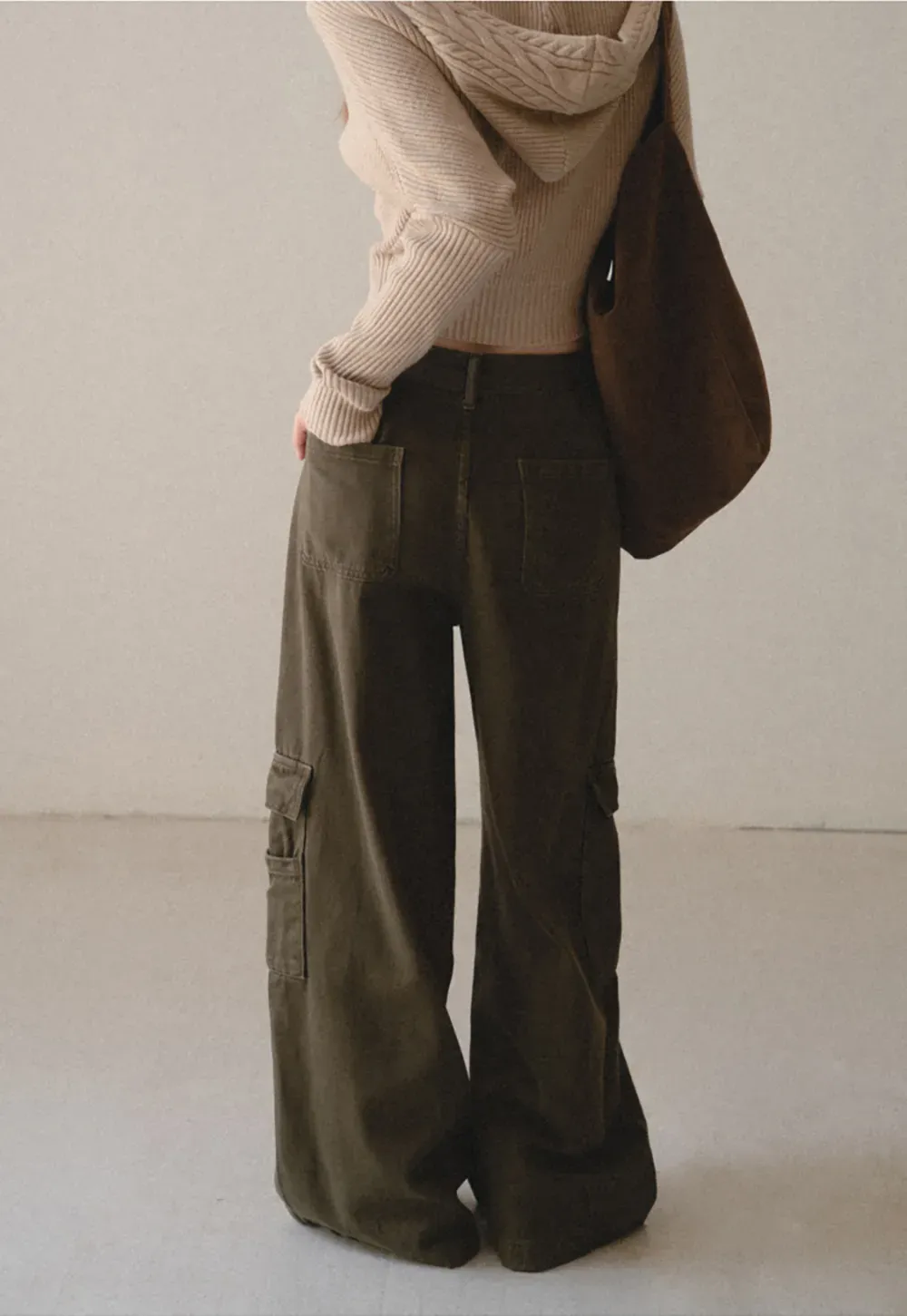 Cargo Pocket Wide Leg Denim Pant
