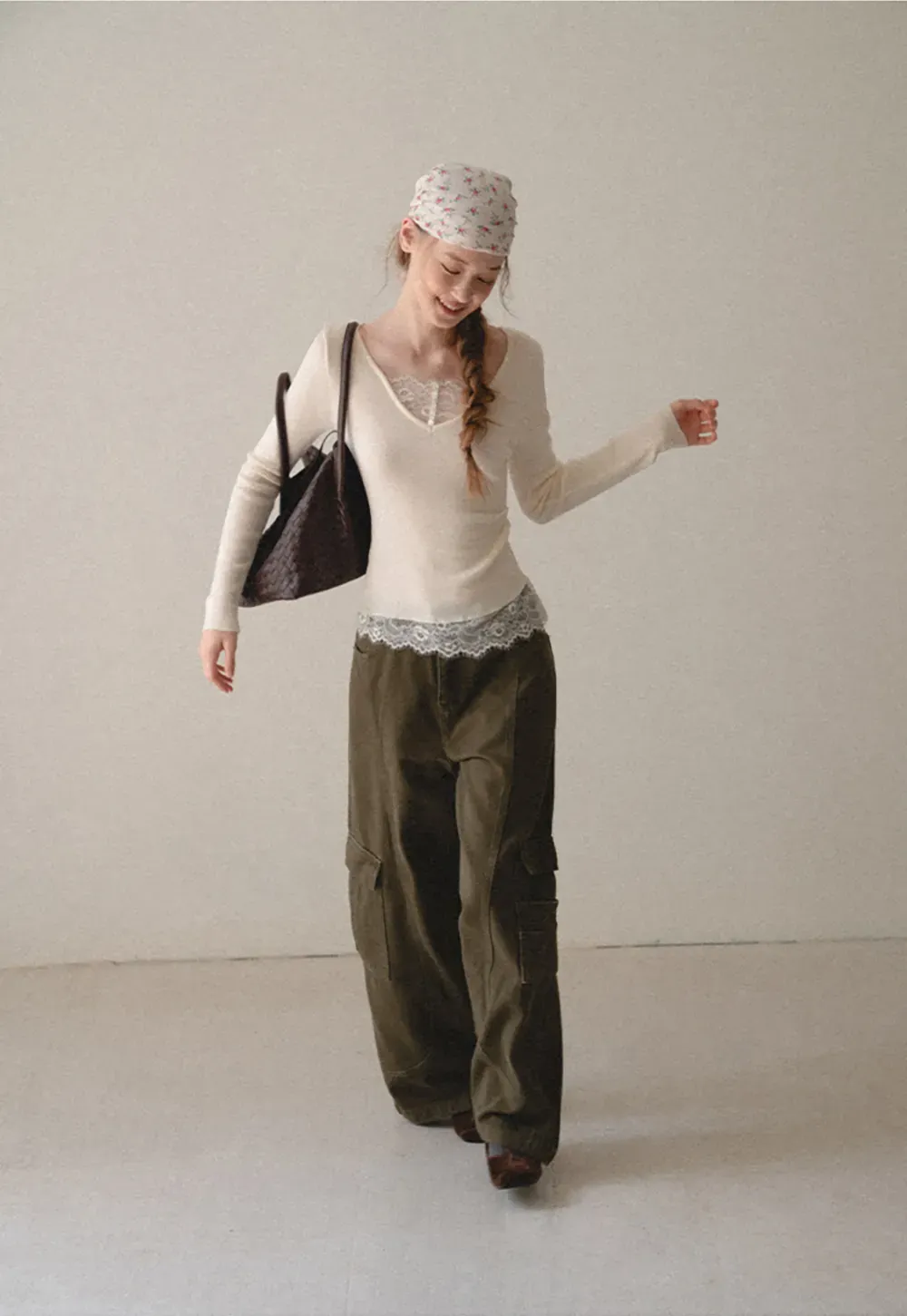 Cargo Pocket Wide Leg Denim Pant