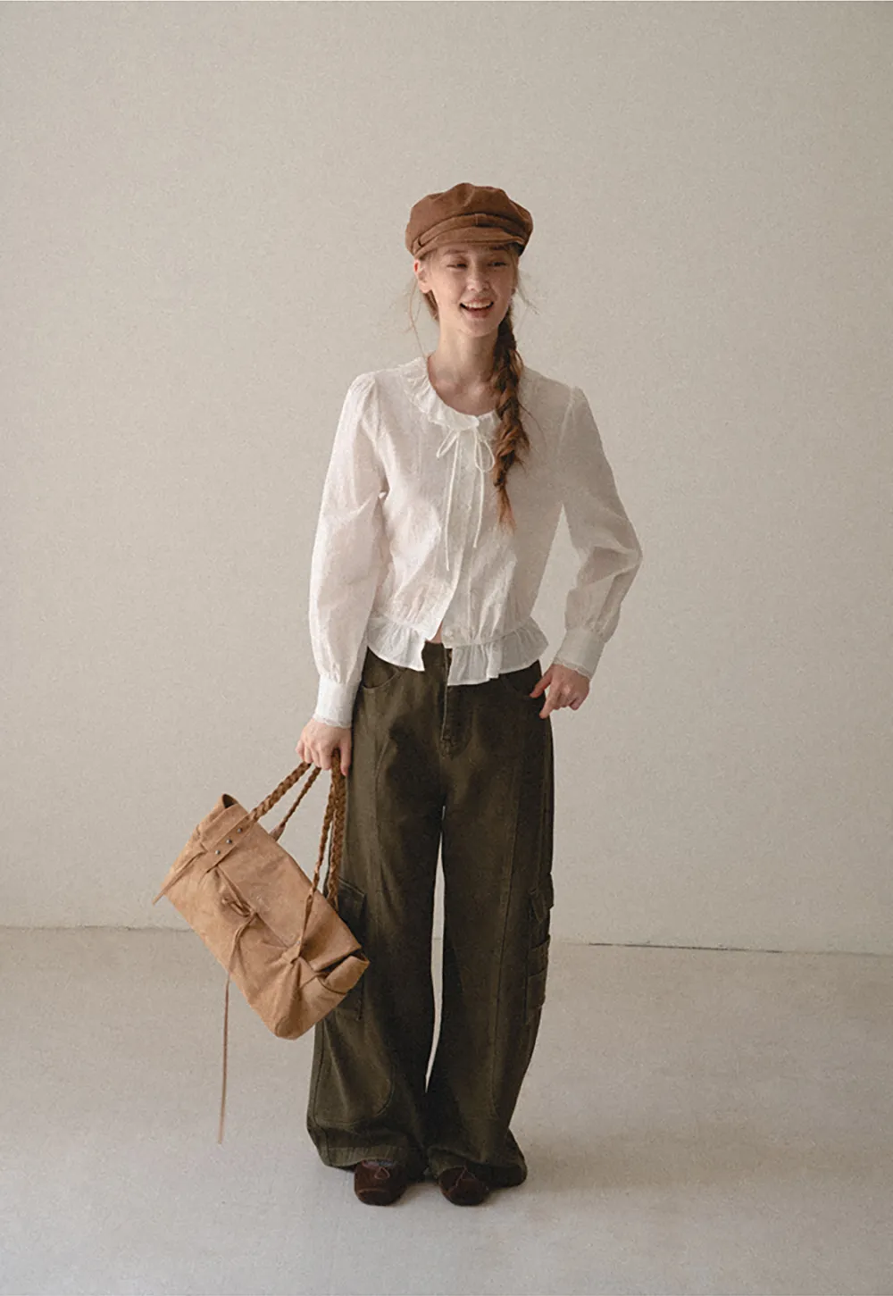 Cargo Pocket Wide Leg Denim Pant