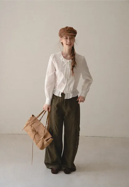 Cargo Pocket Wide Leg Denim Pant
