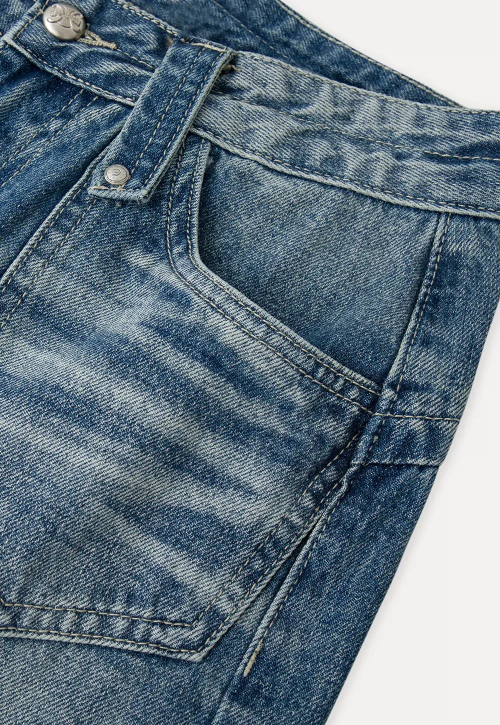 Wide Leg Flared Denim Jeans