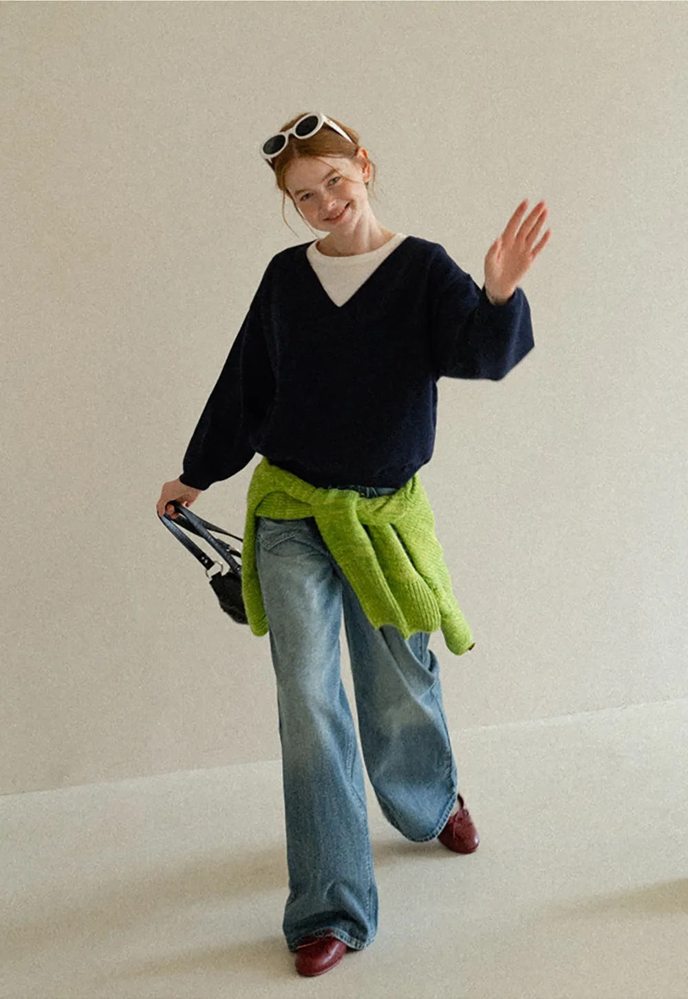 Wide Leg Flared Denim Jeans