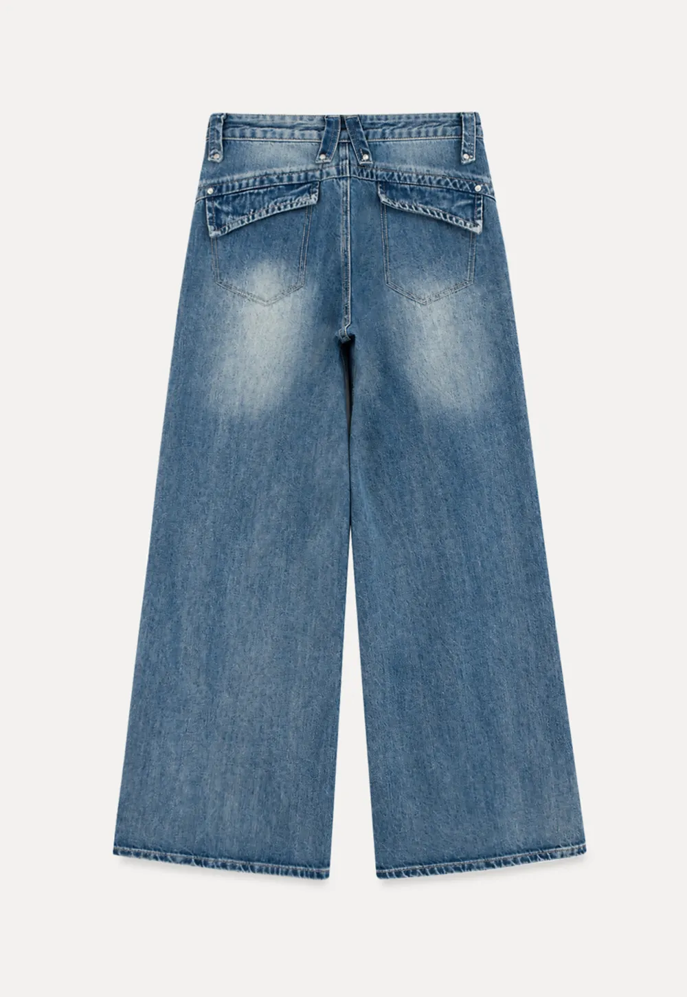 Wide Leg Flared Denim Jeans