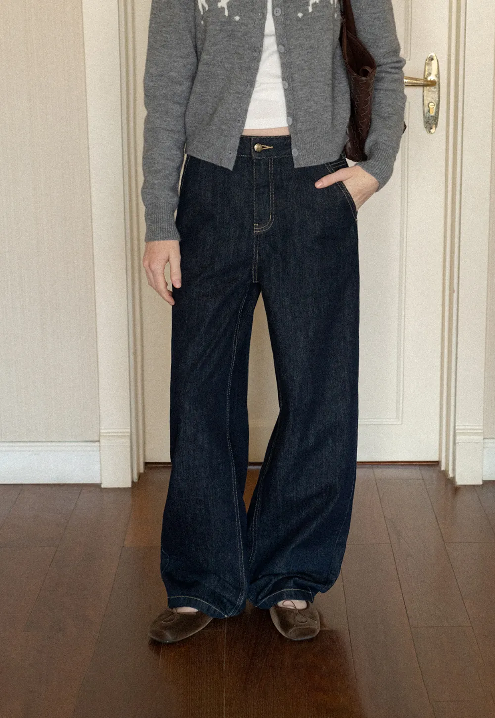 High Waist Wide Leg Denim Jeans